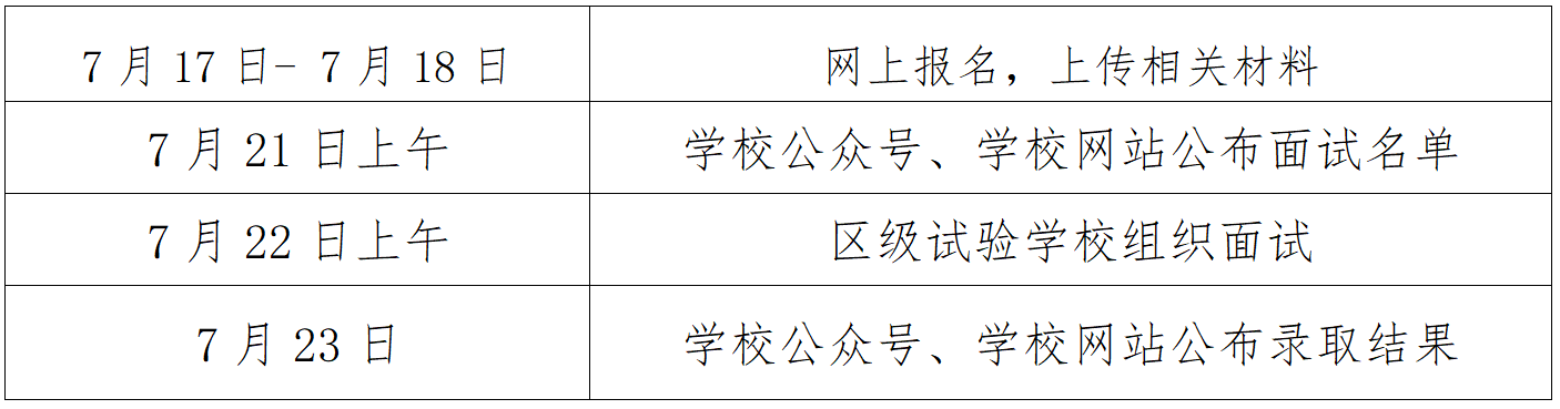 2023北京实验学校1+3项目时间安排